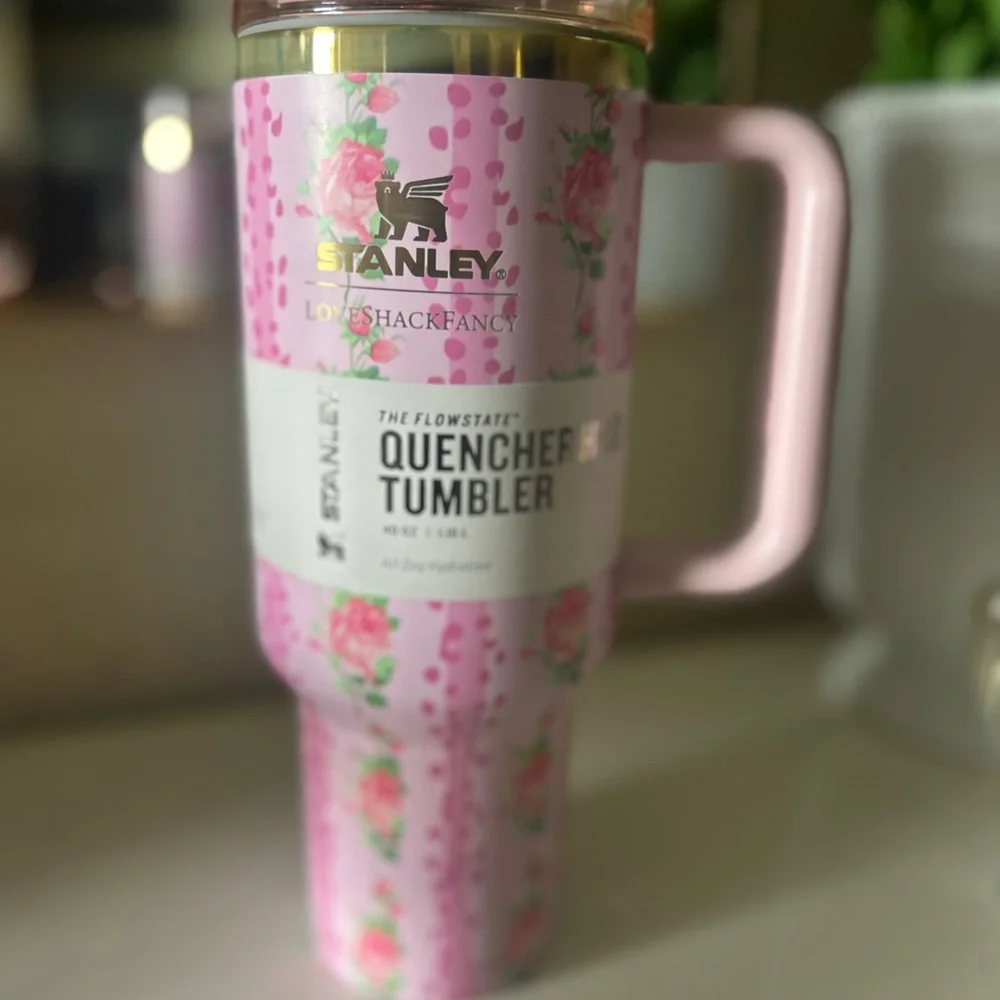 Stanley Pink Floral Quencher Tumbler LoveShackFancy - Picture 1 of 6